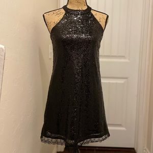 Black sequin mini dress